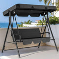 YITAHOME Outdoor Patio Swing Chair 3 Person with Adjustable Canopy, Black P266