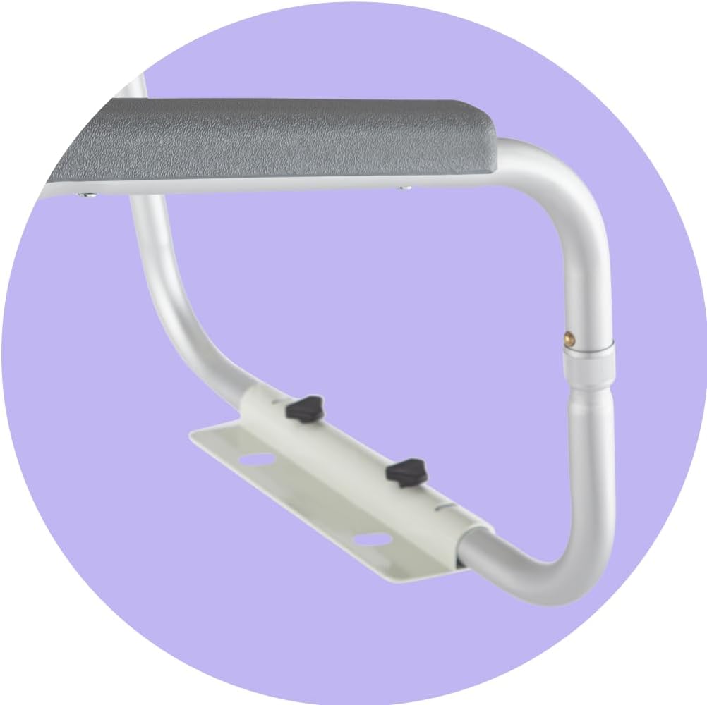 Medline Toilet Safety Rail for Seniors, Height Adjustable Bathroom Assist Frame with Armrests P937