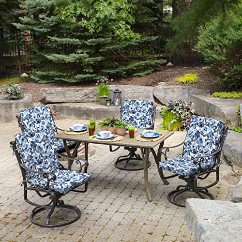 ARDEN Outdoor Dining Chair Cushion 20 x 20 in Weather-Proof Fade Resistant Sapphire Blue J523