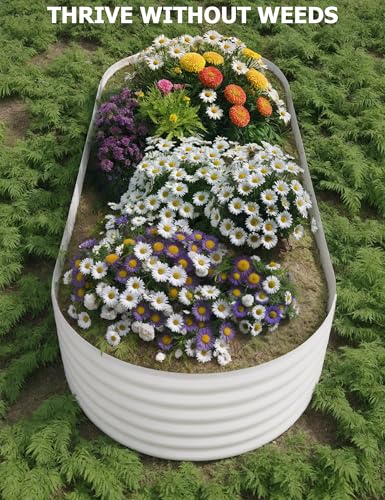 4x2x2Ft Oval Galvanized Steel Raised Garden Bed - Outdoor Metal Planter Box for Vegetables, Flowers, Herbs L43315
