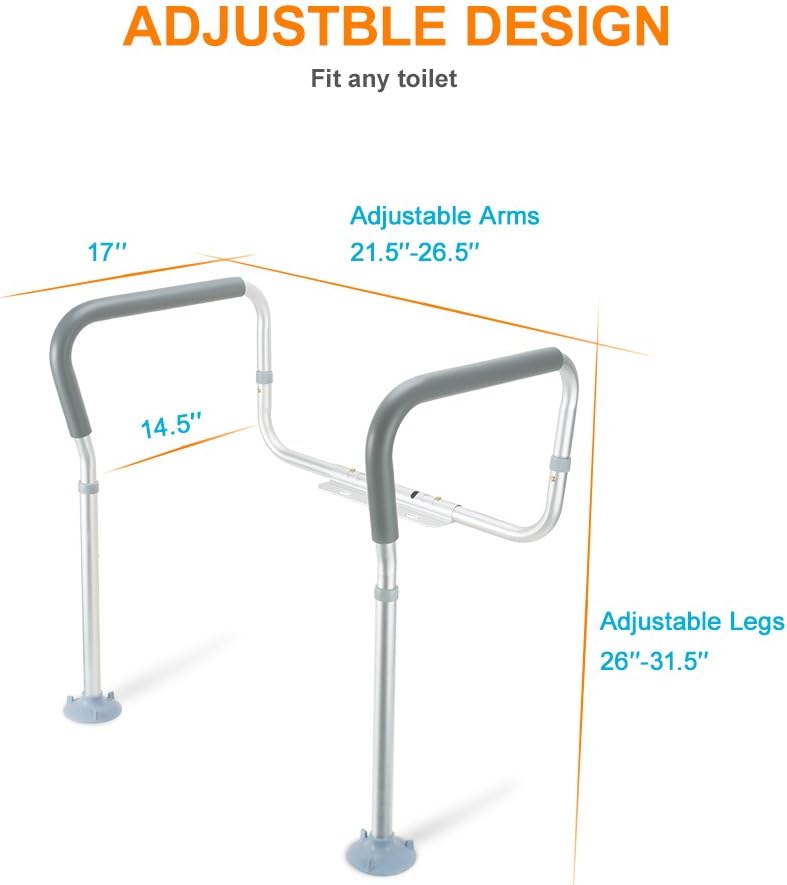 OasisSpace Toilet Rail - Adjustable Bathroom Safety Frame for Elderly and Disabled R999
