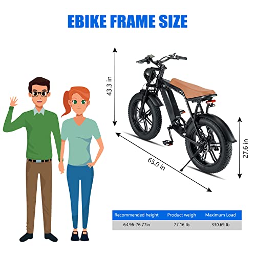 Electric Bike for Adults 20" Fat Tire 750W Removable Battery B243448