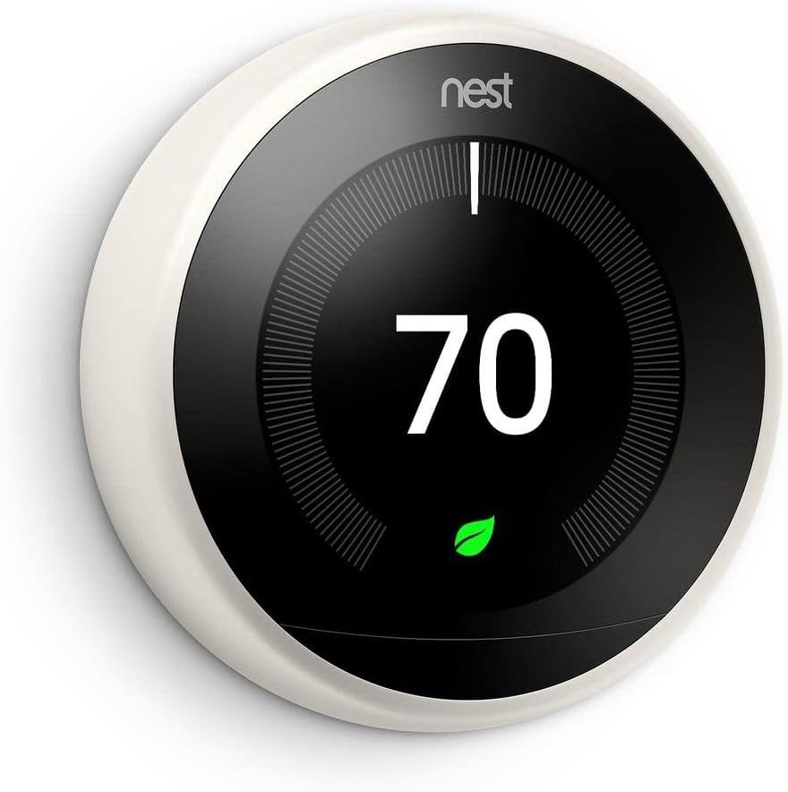 Google Nest Learning Thermostat 3rd Gen Smart Thermostat for Home, White (Renewed) T922