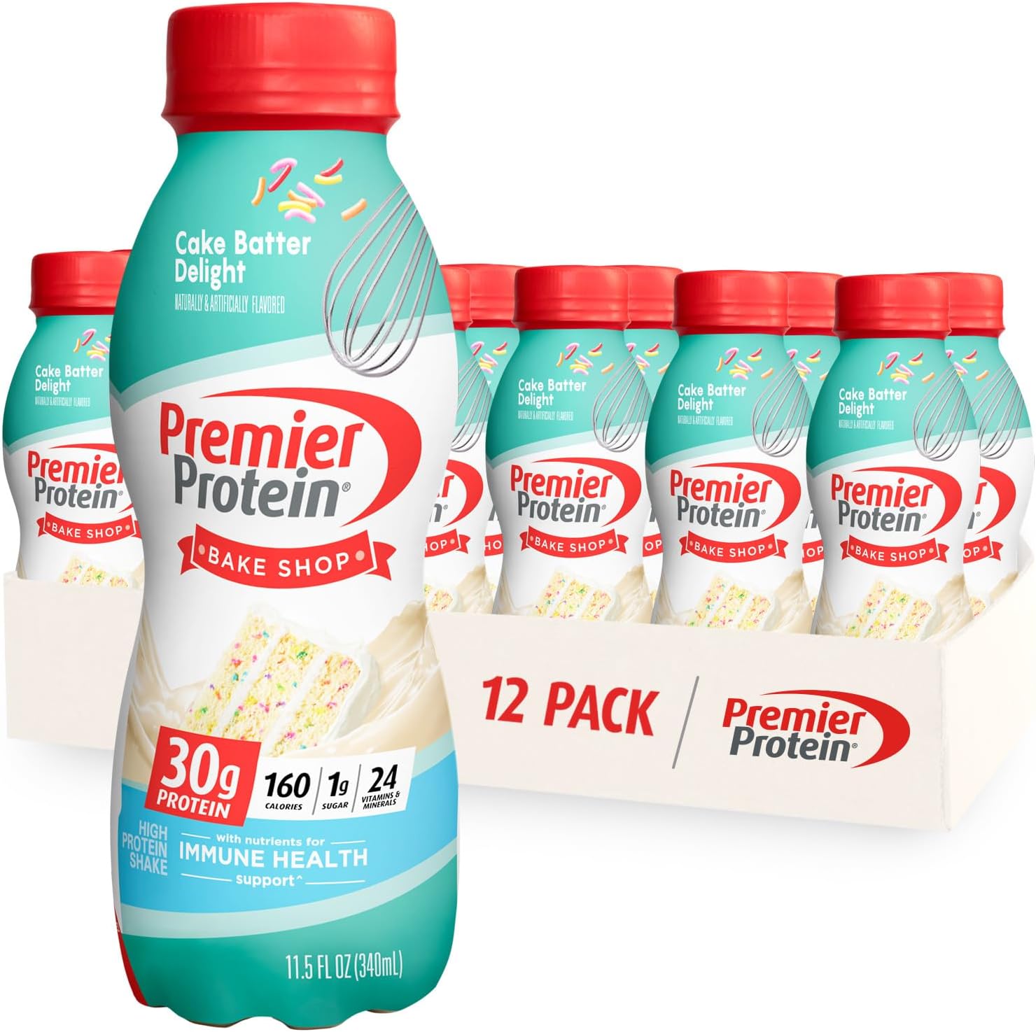 Premier Protein Shake, Bananas & Cream and Cake Batter, 30g Protein, 24 Count H500125