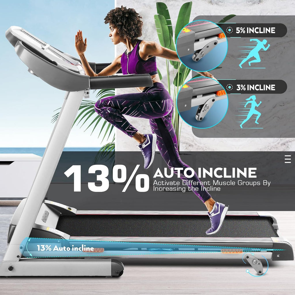 ANCHEER Treadmill, 3.0 HP with Incline for Home, 300LBS Capacity P583172