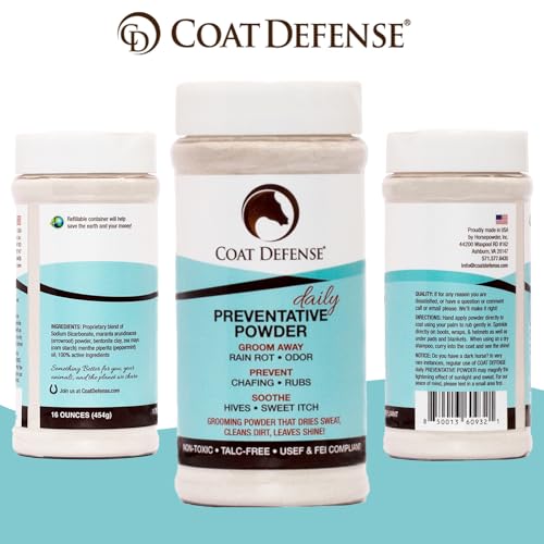 Coat Defense Daily Preventative Powder for Horses, 8 oz, All Natural Ingredients C25298