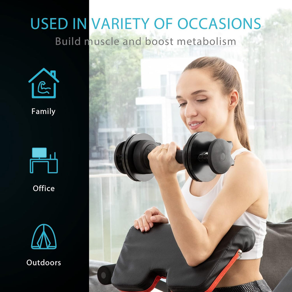 VIVOHOME Adjustable Dumbbells Set of 2 with Anti-Slip Handle J785438