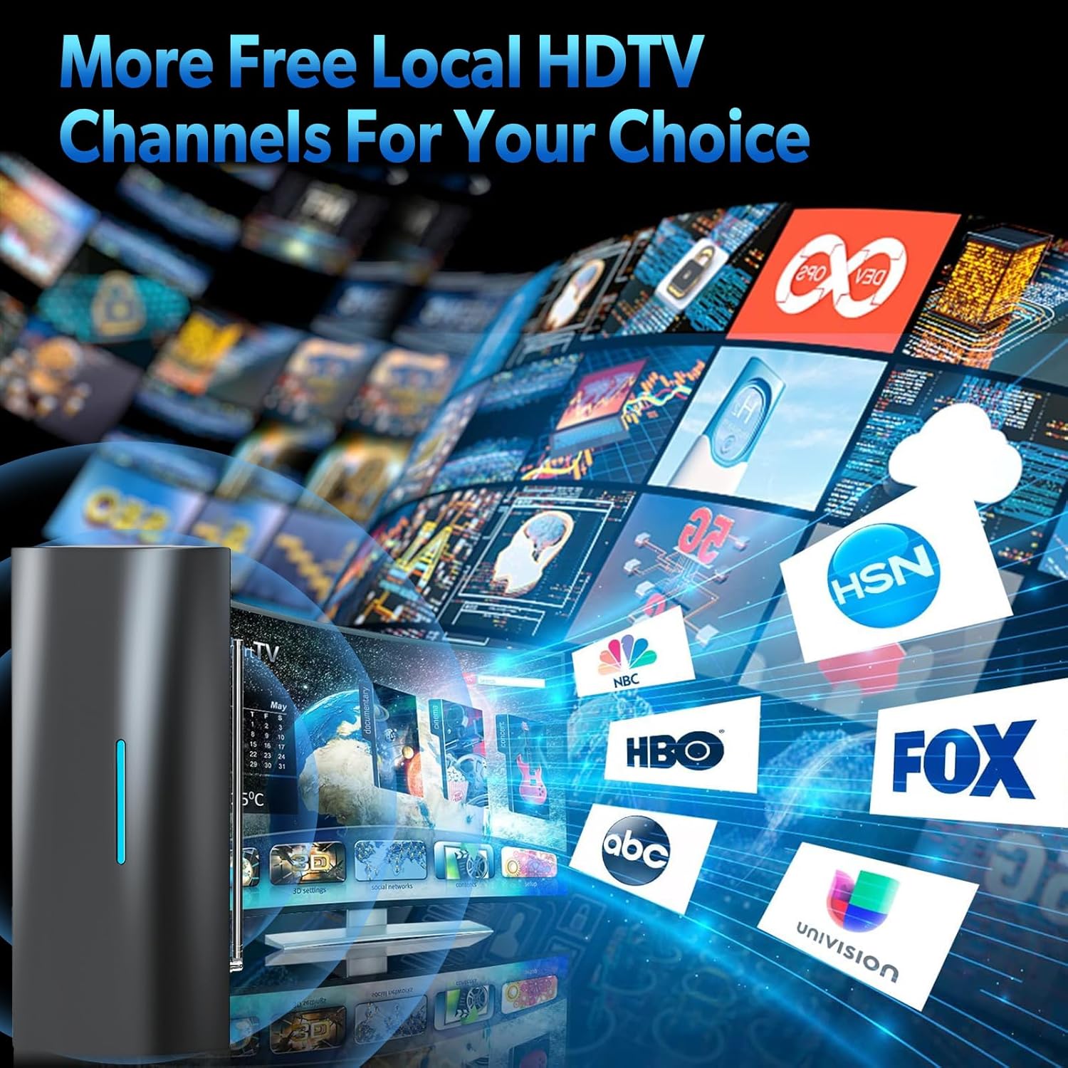 Indoor/Outdoor TV Antenna with Amplifier, 8K 4K 1080P, 36ft Coax Cable Y732