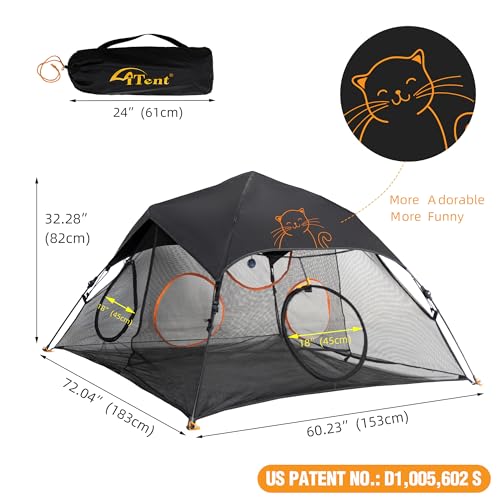 X-Large Catio Outdoor Cat Enclosure and Cat Tower Tent, 3-Tier Portable Foldable, Two Doors Z502328