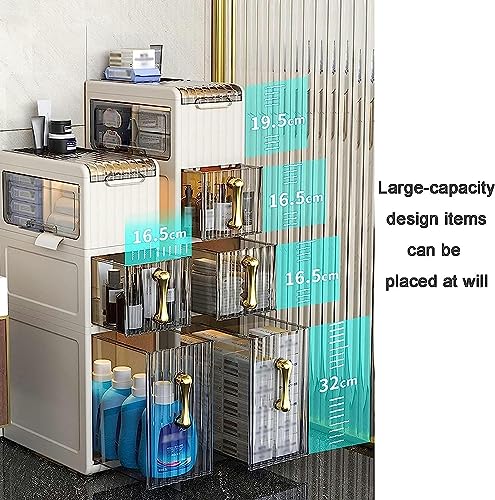 Bathroom Floor Cabinet with Stackable Storage Drawers, Slim Toilet Paper Storage D354