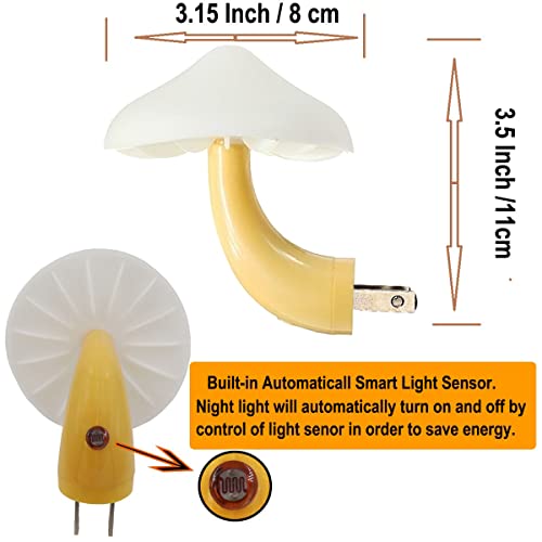 AUSAYE 4 Pack Plug in Mushroom LED Night Light for Bedroom R30736