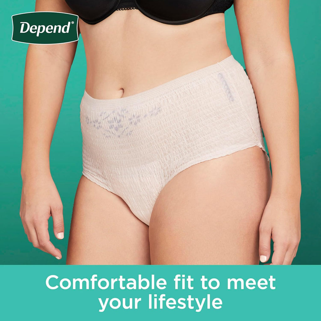 Depend Fresh Protection Maximum Adult Incontinence Underwear for Women, Disposable, Small, 32 Count I36530