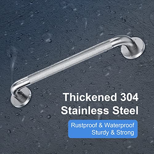 Handicap Grab Bars 24 Inch for Seniors, 304 Stainless Steel, Matte Black, 2 Pack P265