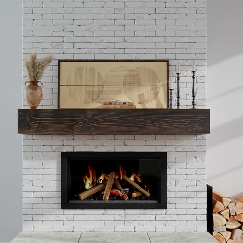 Floating Fireplace Mantel Shelf Wall-Mounted Oak 60" G17549