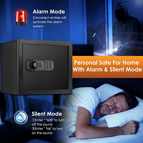 Fireproof Waterproof Home Safe Box with Digital Lock and Removable Shelf T38568