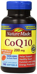 Nature Made CoQ10 200 mg, Dietary Supplement for Heart Health and Cellular Energy Production, 100 Softgels, 100 Day Supply