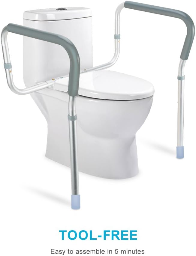 OasisSpace Toilet Rail - Adjustable Bathroom Safety Frame for Elderly and Disabled R999