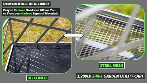 Yard Commander 400LB Heavy Duty Tow Behind ATV Trailer Steel Dump Cart 10-Cubic Feet Garden Utility Trailer V77511