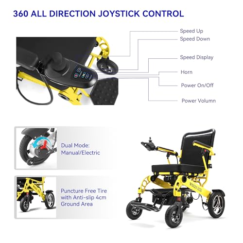 Intelligent Folding Electric Wheelchair for Adults, Lightweight Portable W50369