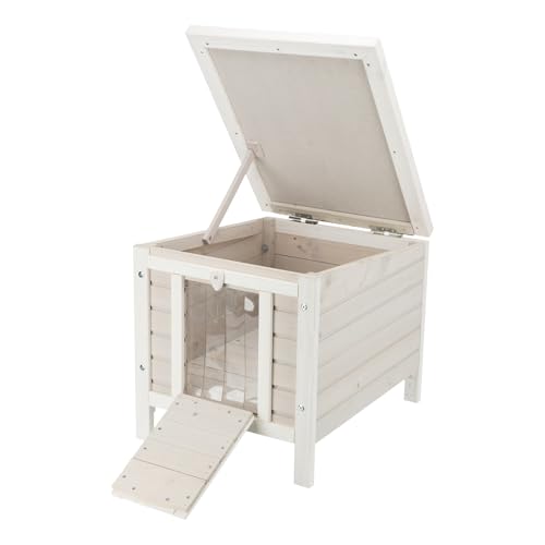 TRIXIE Outdoor Cat House Weatherproof Shelter with Raised Floor, Gray Fir Wood M6933