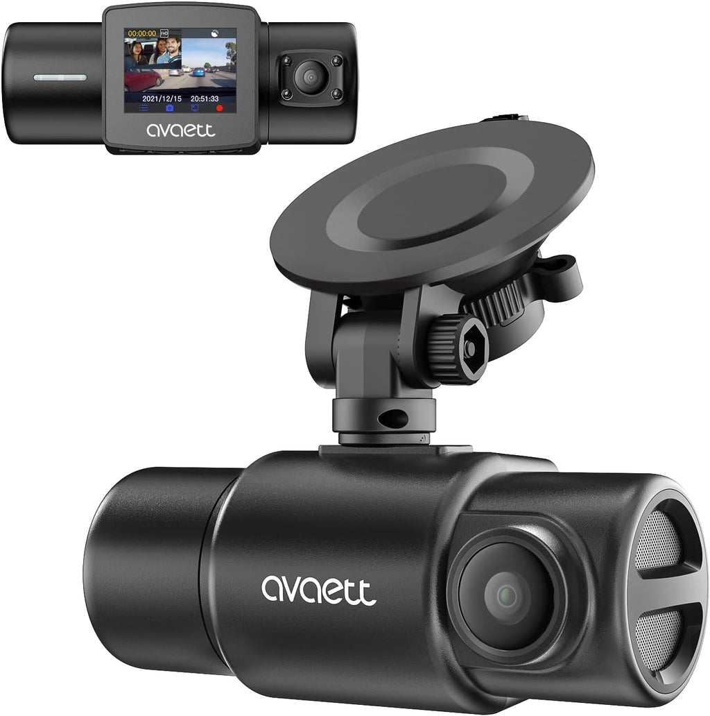 Dual 2.5K Dash Cam Front and Inside, Built in WiFi GPS, Dashcams for Cars with Infrared Night Vision, Smart Dash Camera Supercapacitor Accident Record Parking Mode Avaett D60