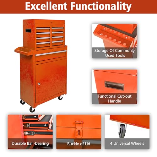5-Drawer Rolling Tool Chest with Brake Casters, Black E95317