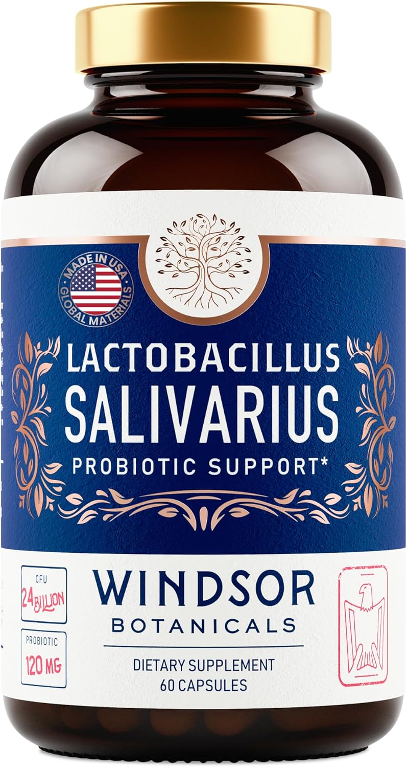 Lactobacillus Salivarius Probiotic Capsules for Oral, Dental, and Immune Health, 60 Count U928