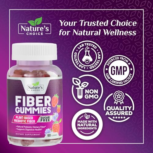 Sugar Free Fiber Gummies for Adults, Prebiotic Digestive Support, Non-GMO, Berry Flavor, 120 Count D560129