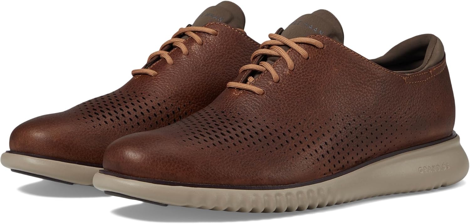 Cole Haan Men's 2.Zerogrand Laser Wing Tip Oxford Lined, Pecan/Truffle, 10