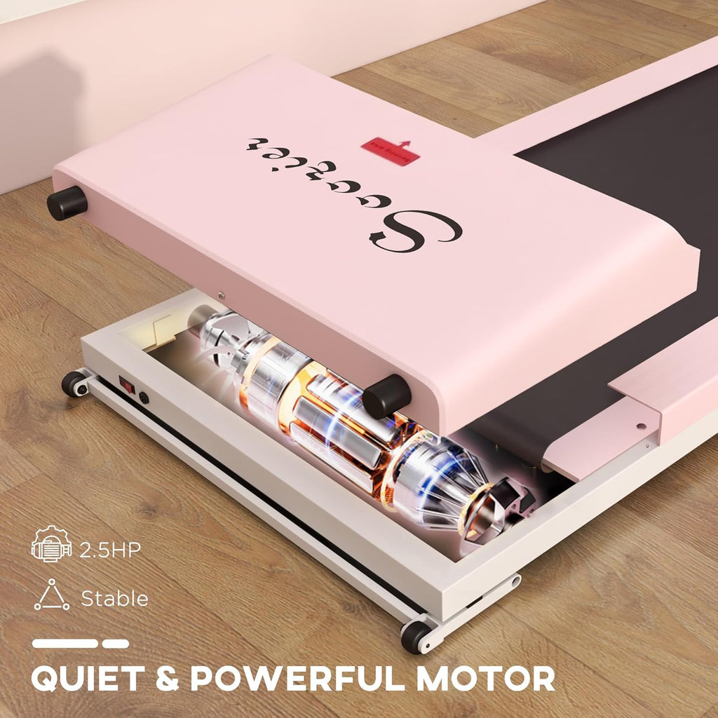 Soozier Under Desk Treadmill Portable Walking Pad with Foldable Wheels O7673