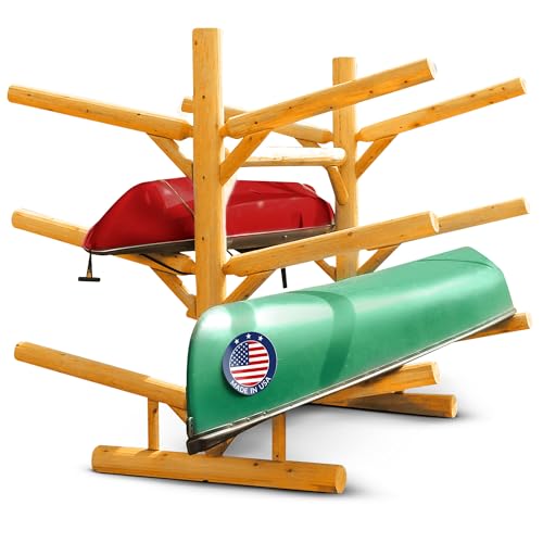 6-Place Kayak/Canoe Rack, Freestanding Kayak Storage Rack, Kayak Racks for Outdoor Storage, Surfboard Rack or SUP Storage Rack, Canoe Storage Rack, Paddle Board Rack