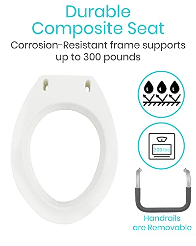 Vive Toilet Seat Risers for Seniors with Handles, White Z937399