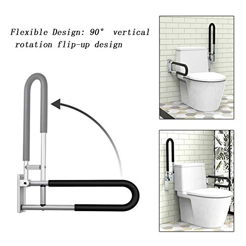 Toilet Grab Bar 24 Inch Stainless Steel Wall Mounted Bathroom Safety Rail B94740