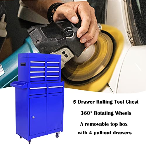 5-Drawer Rolling Tool Cart with Wheels, Black V51953