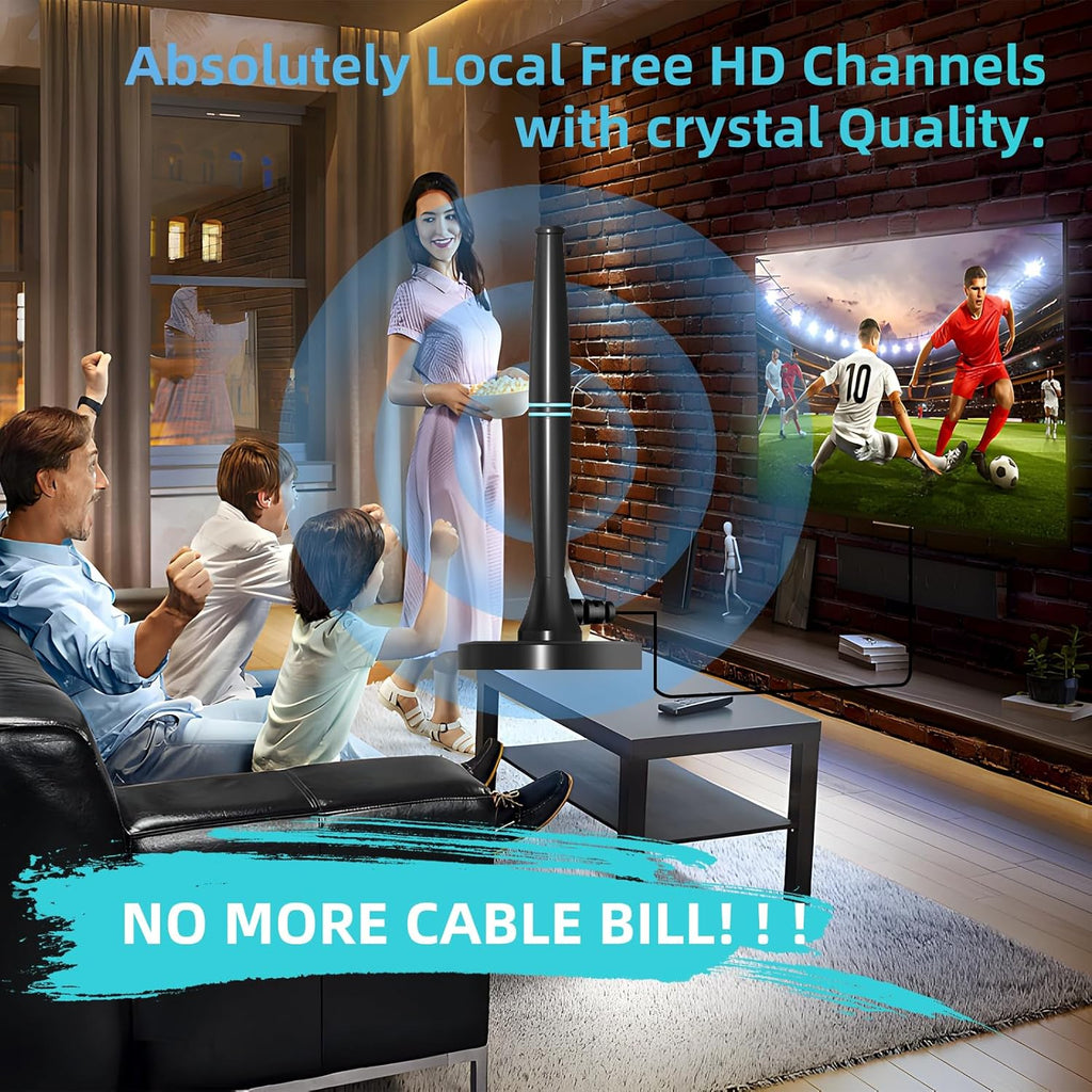 Amplified HDTV Indoor TV Antenna Long Range 4K 1080p W1895