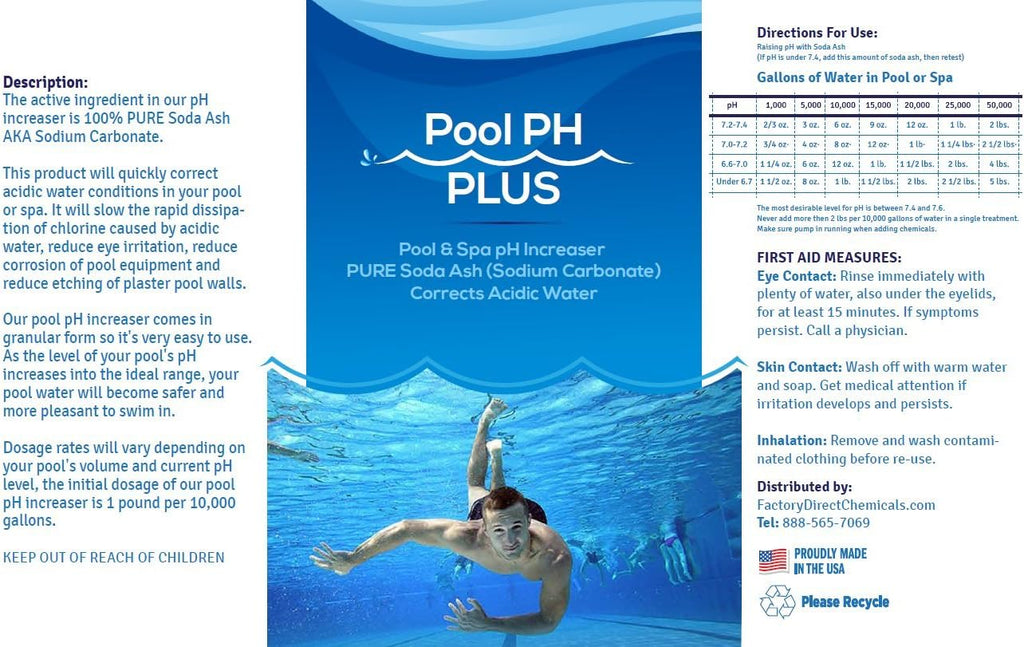 pH Increaser for Hot Tub & Pool, Pure Soda Ash, 15 lb H1017