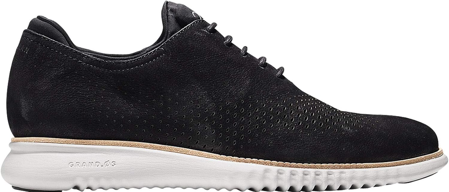 Cole Haan men's 2.zerogrand Laser Wingtip Oxford, Black Nubuck/Grey M48631