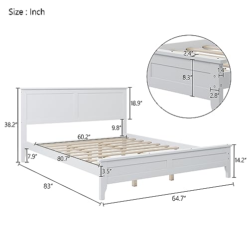 King Size Bed Frame Rustic Wood and Metal with Under Bed Storage Z58396