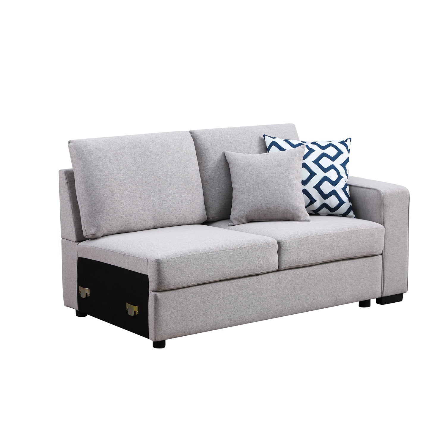 126" Wide Fabric Modular Corner Sectional Sofa with Ottoman Light Gray Z77898