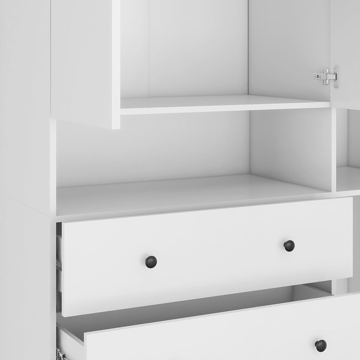 3-Door Armoire Wardrobe Closet with 3 Drawers, White S424
