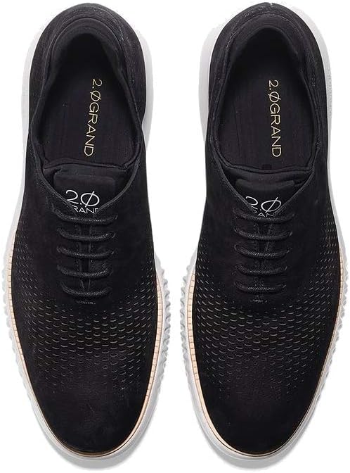 Cole Haan men's 2.zerogrand Laser Wingtip Oxford, Black Nubuck/Grey M937