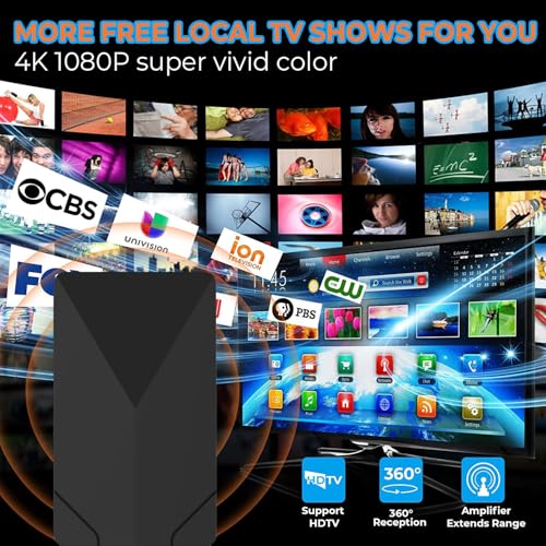 TV Antenna Indoor 2000 Miles HDTV Digital Antenna for Smart TV Old TV 35FT Cable U120682