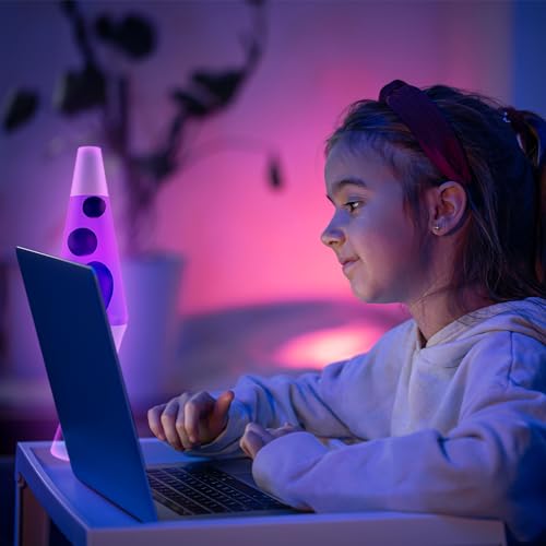 Motion Lamp Classic Liquid Motion Lava Night Light, Silver Base, Black and Purple N978246