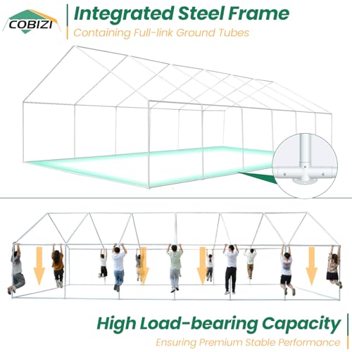 COBIZI 20x40 Party Tent Heavy Duty with Removable Sidewall, White S4012