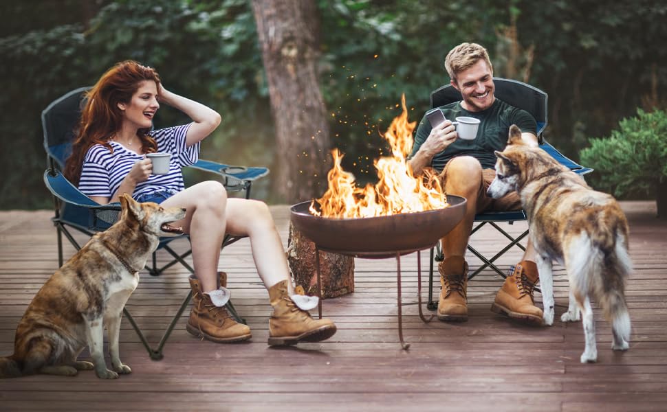 Portable Folding Camping Chair for Adults with Cup Holders, Heavy Duty 400LBS V971