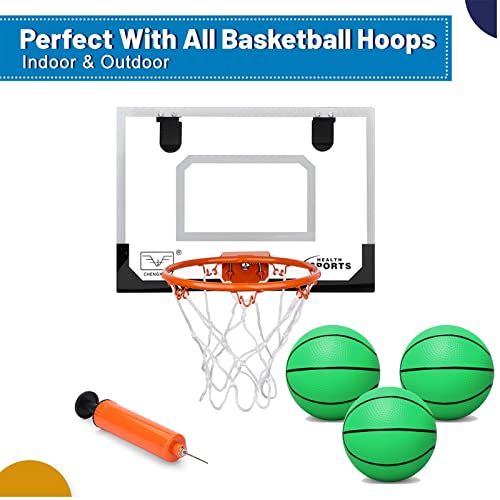 5 Inch PVC Mini Basketball for Indoor Hoops, Soft Rubber Replacement Balls (4 PCS with Air Pump) Z877817