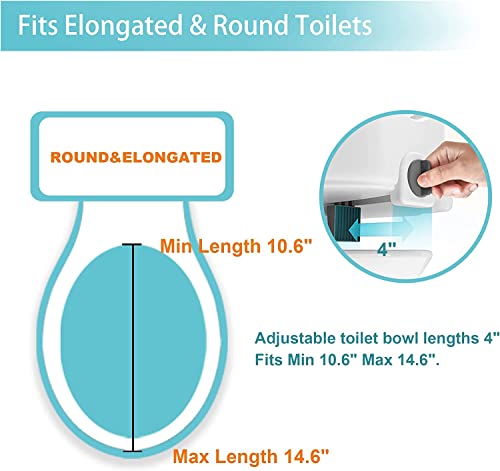 Toilet Seat Riser with Handles for Seniors, 4.5in Raised, Heavy Duty Support up to 330lbs C831