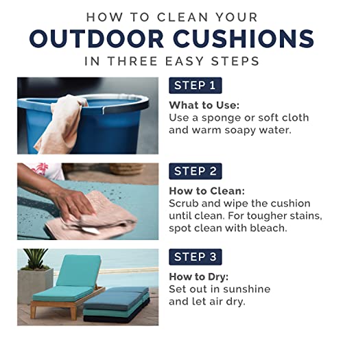 ARDEN Outdoor Dining Chair Cushion 20 x 20 in Weather-Proof Fade Resistant Sapphire Blue J523