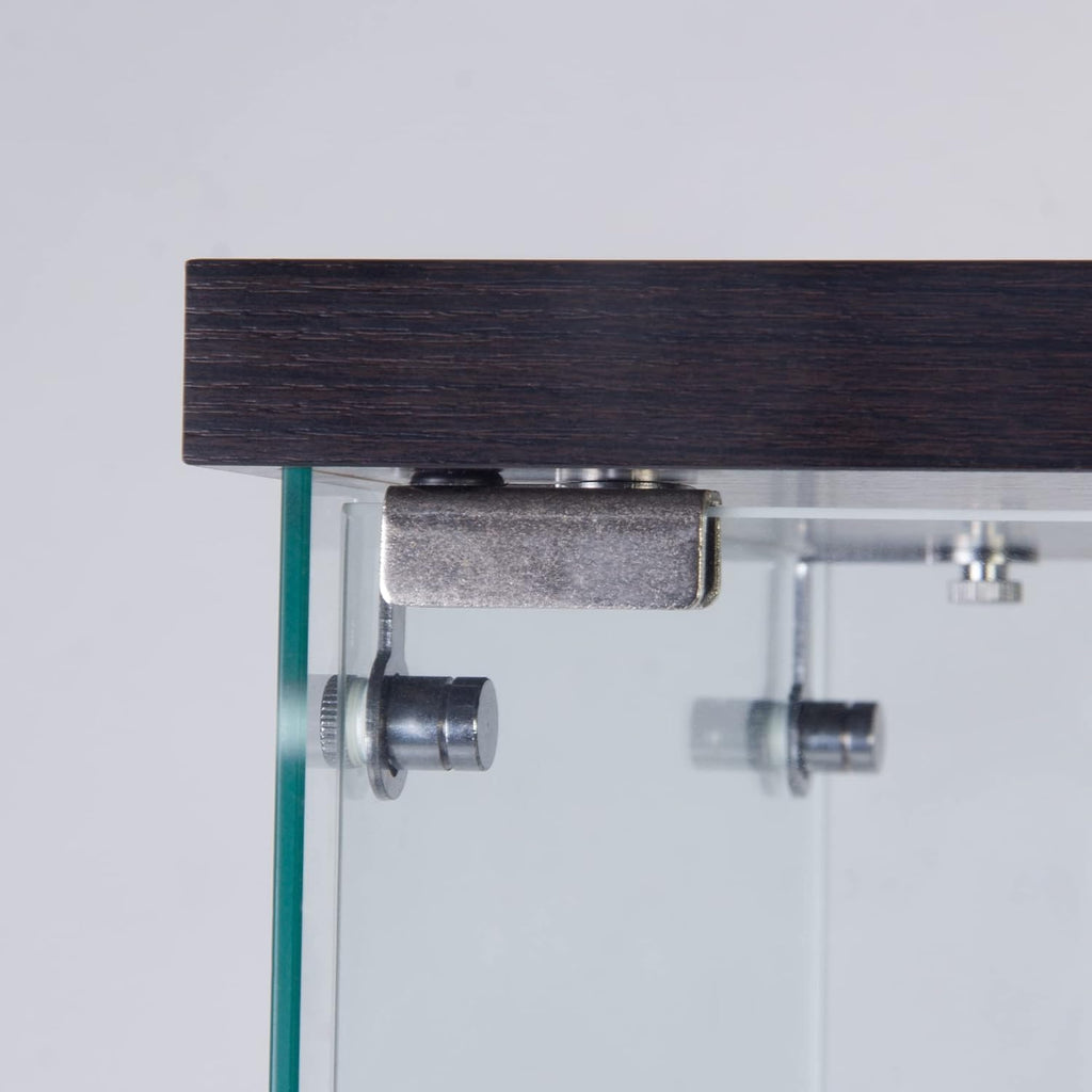 Black Lighted Glass Display Cabinet with 4 Shelves N125