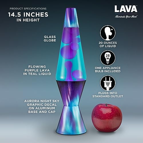 Lava® Lamp 14.5" Aurora Borealis Purple Wax Blue Liquid O161124